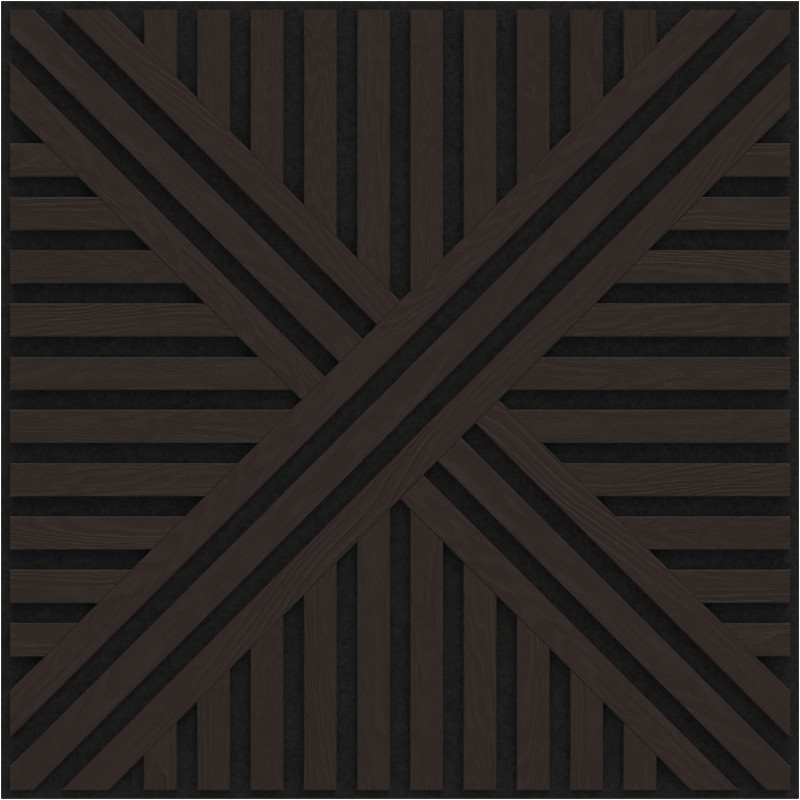 Mexen Linea 05 akustický stenový panel 60 x 60 cm (4 ks), plsť 9 mm, technická dyha, Čierny Dub - S110-60607-05-046