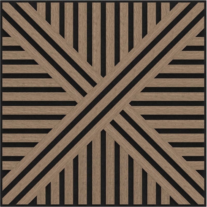 Mexen Linea 05 akustický stenový panel 60 x 60 cm (4ks), plsť 9 mm, technická dyha, Svetlý orech - S110-60607-05-047