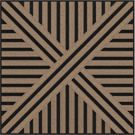 Mexen Linea 05 akustický stenový panel 60 x 60 cm (4ks), plsť 9 mm, technická dyha, Svetlý orech - S110-60607-05-047