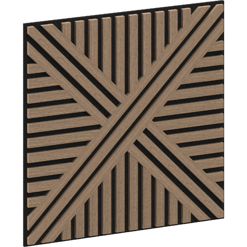 Mexen Linea 05 akustický stenový panel 60 x 60 cm (4ks), plsť 9 mm, technická dyha, Svetlý orech - S110-60607-05-047