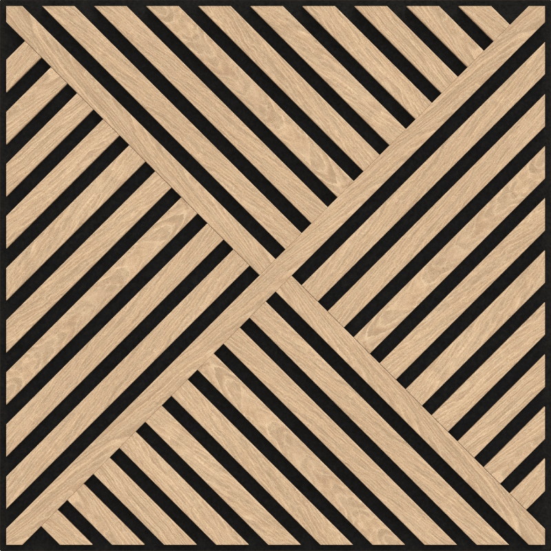 Mexen Linea 08 akustický nástenný panel 60 x 60 cm (4ks), plsť 9 mm, technická dyha, Bielený Dub - S110-60607-08-040