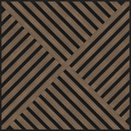 Mexen Linea 08 akustický nástenný panel 60 x 60 cm (4 ks), plsť 9 mm, technická dyha, Tmavý Orech - S110-60607-08-044