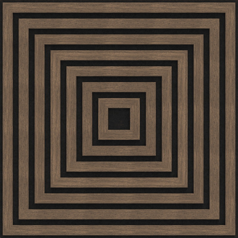 Mexen Linea 13 akustický stenový panel 60 x 60 cm (4 ks), plsť 9 mm, technická dyha, Tmavý Orech - S110-60607-13-044