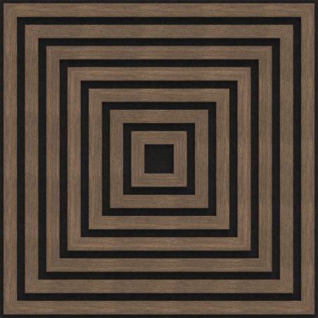 Mexen Linea 13 akustický stenový panel 60 x 60 cm (4 ks), plsť 9 mm, technická dyha, Tmavý Orech - S110-60607-13-044