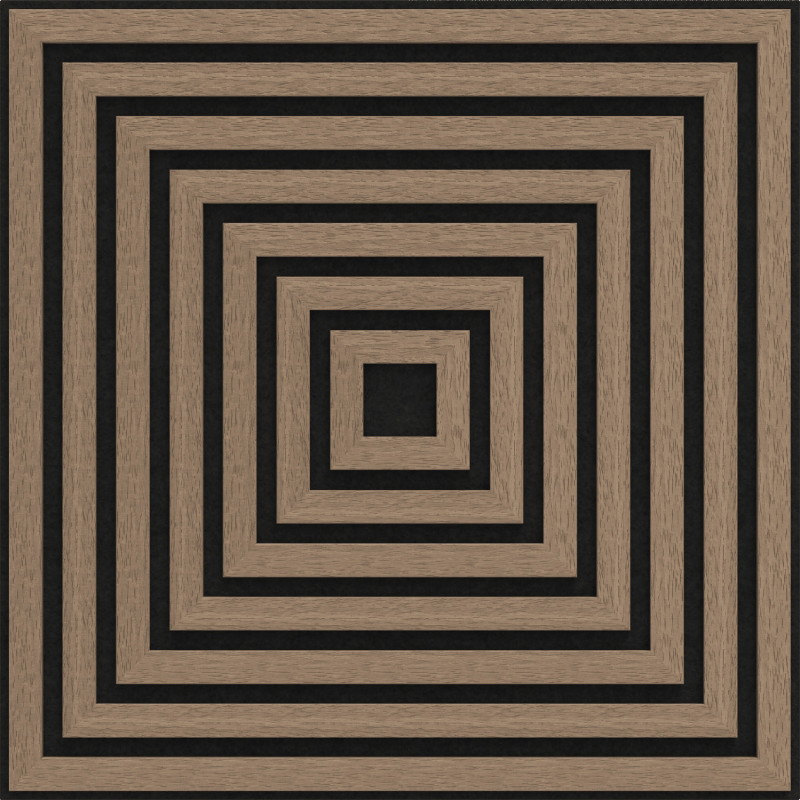 Mexen Linea 13 akustický stenový panel 60 x 60 cm (4ks), plsť 9 mm, technická dyha, Svetlý Orech - S110-60607-13-047
