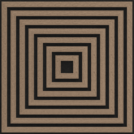 Mexen Linea 13 akustický stenový panel 60 x 60 cm (4ks), plsť 9 mm, technická dyha, Svetlý Orech - S110-60607-13-047