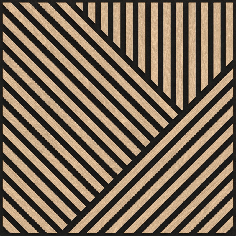 Mexen Linea 25 akustický nástenný panel 60 x 60 cm (4 ks), plsť 9 mm, technická dyha, Bielený Dub - S110-60607-25-040