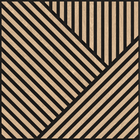 Mexen Linea 25 akustický nástenný panel 60 x 60 cm (4 ks), plsť 9 mm, technická dyha, Bielený Dub - S110-60607-25-040
