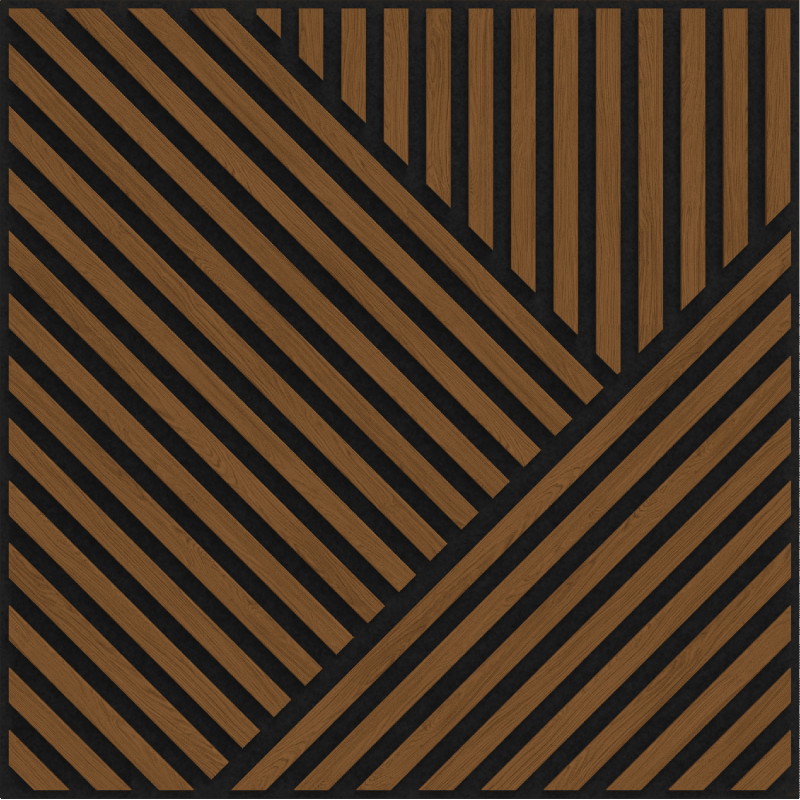 Mexen Linea 25 akustický nástenný panel 60 x 60 cm (4 ks), plsť 9 mm, technická dyha, Prírodný Dub - S110-60607-25-042