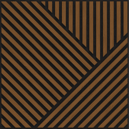 Mexen Linea 25 akustický nástenný panel 60 x 60 cm (4 ks), plsť 9 mm, technická dyha, Prírodný Dub - S110-60607-25-042