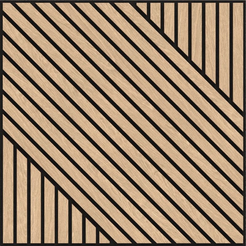 Mexen Linea 26 akustický stenový panel 60 x 60 cm (4 ks), plsť 9 mm, technická dyha, Bielený Dub - S110-60607-26-040