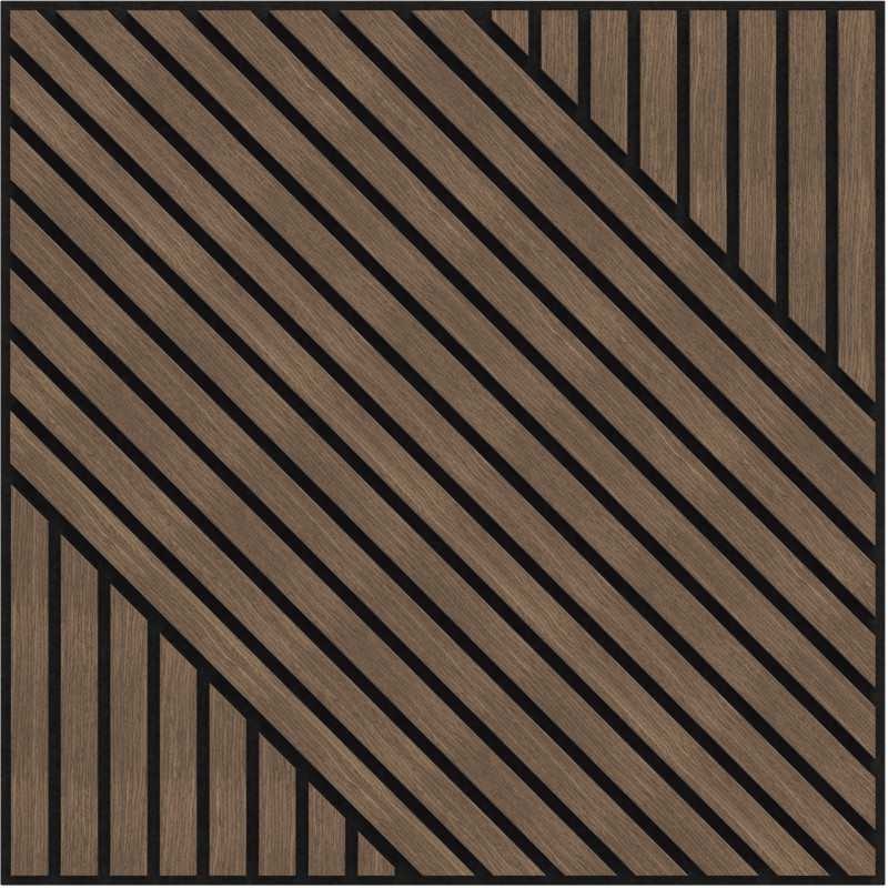 Mexen Linea 26 akustický stenový panel 60 x 60 cm (4 ks), plsť 9 mm, technická dyha, Tmavý Orech - S110-60607-26-044