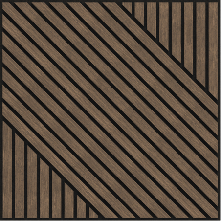 Mexen Linea 26 akustický stenový panel 60 x 60 cm (4 ks), plsť 9 mm, technická dyha, Tmavý Orech - S110-60607-26-044