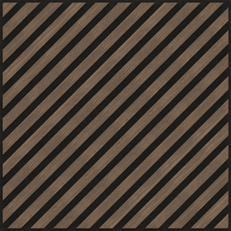 Mexen Linea 39 akustický nástenný panel 60 x 60 cm (4 ks), plstená 9 mm, technická dýha, Tmavý Orech - S110-60607-39-044