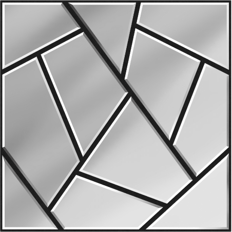 Mexen Form 04 akustický stenový panel 60 x 60 cm (4ks), plsť 9 mm, Zrkadlo - S111-60607-04-099