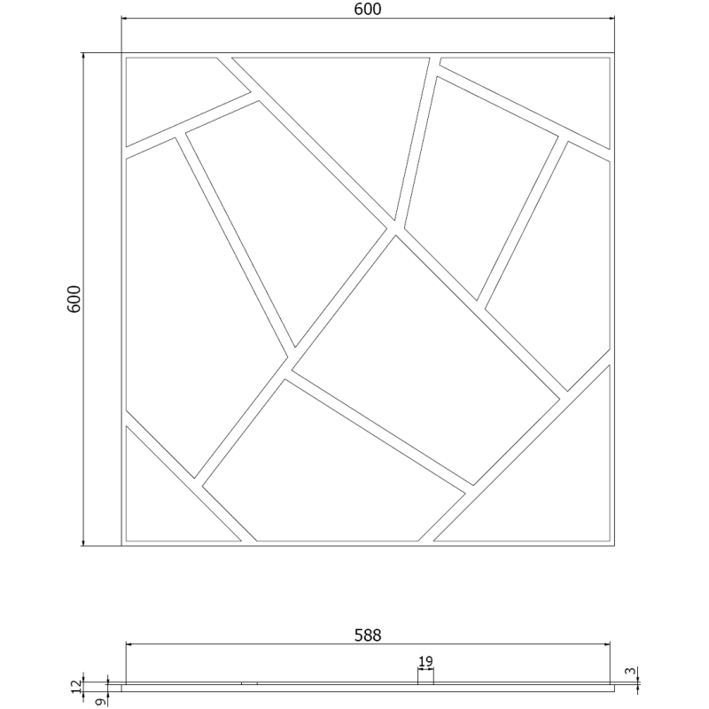 Mexen Lam-B stenové lamely 275 x 30 cm, HDF doska 4 mm, technická dyha, Pieskový Dub - S100-275307-3015-001