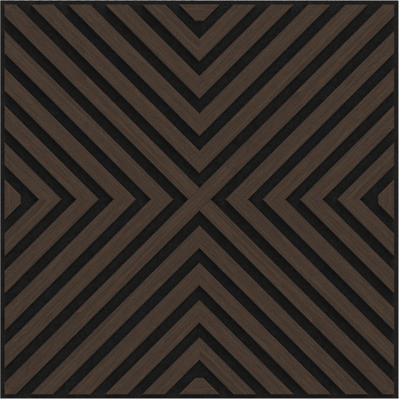 Mexen Linea 01 akustický stenový panel 60 x 60 cm (4 ks), plsť 9 mm, technická dyha, Dub Mocca - S110-60607-01-045