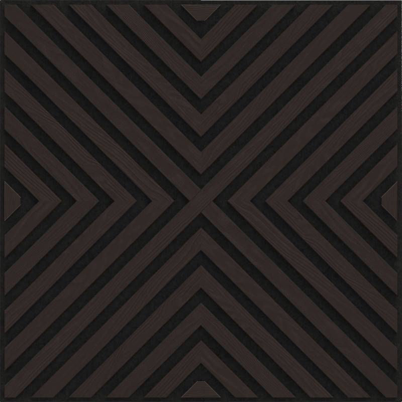 Mexen Linea 01 akustický stenový panel 60 x 60 cm (4ks), plsť 9 mm, technická dyha, Čierny Dub - S110-60607-01-046