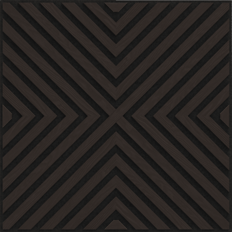 Mexen Linea 01 akustický stenový panel 60 x 60 cm (4ks), plsť 9 mm, technická dyha, Čierny Dub - S110-60607-01-046