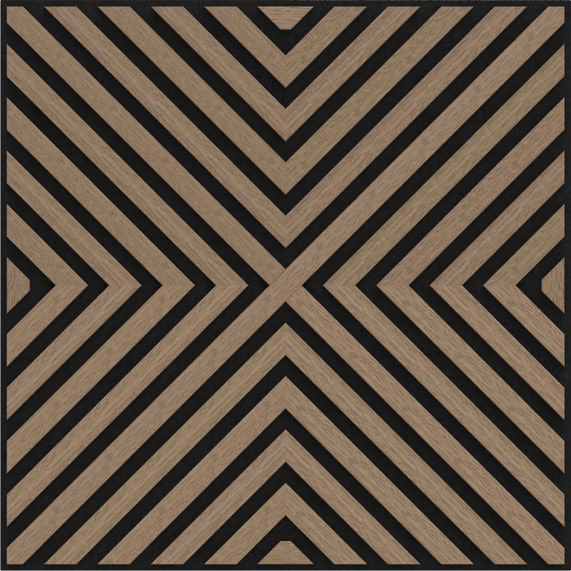 Mexen Linea 01 akustický stenový panel 60 x 60 cm (4 ks), plst 9 mm, technická dyha, Svetlý Orech - S110-60607-01-047