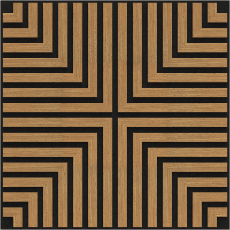 Mexen Linea 02 akustický stenový panel 60 x 60 cm (4 ks), plsť 9 mm, technická dyha, Dub Classic - S110-60607-02-041