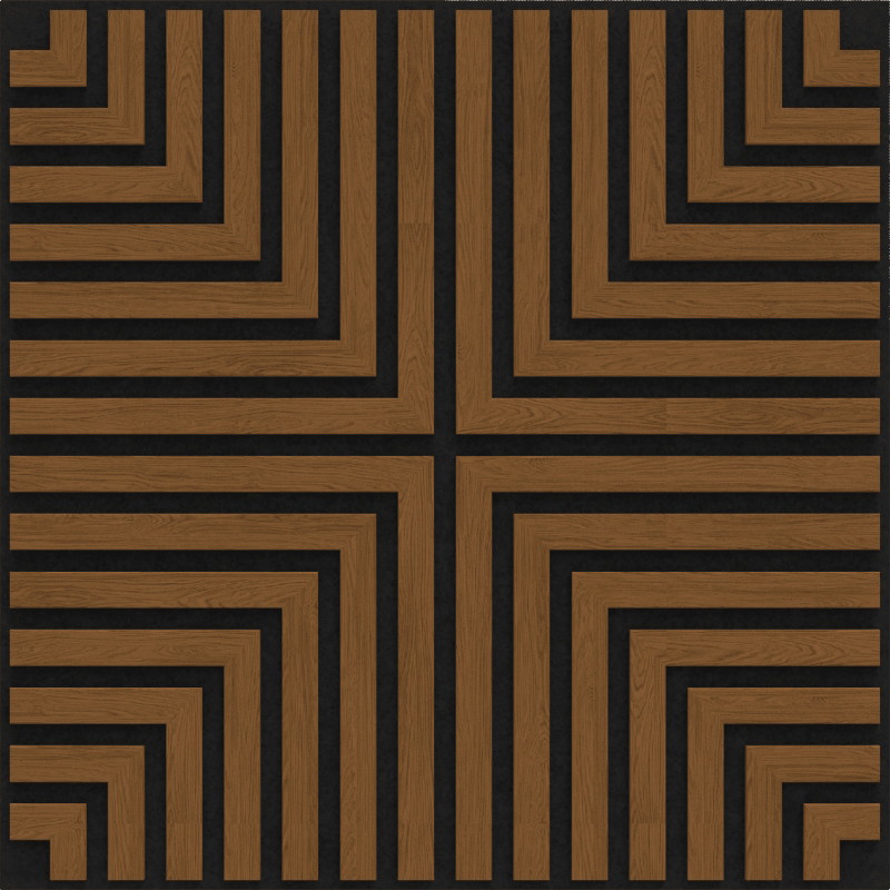Mexen Linea 02 akustický nástenný panel 60 x 60 cm (4 ks), plsť 9 mm, technická dyha, prírodný dub - S110-60607-02-042