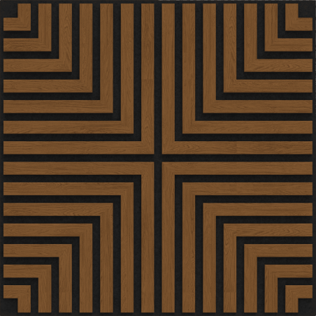 Mexen Linea 02 akustický nástenný panel 60 x 60 cm (4 ks), plsť 9 mm, technická dyha, prírodný dub - S110-60607-02-042