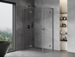 Mexen Mist-H L Duo sprchová kabína s otočnými dverami vľavo 105 x 85 cm, transparentná, brúsená pištoľovo sivá