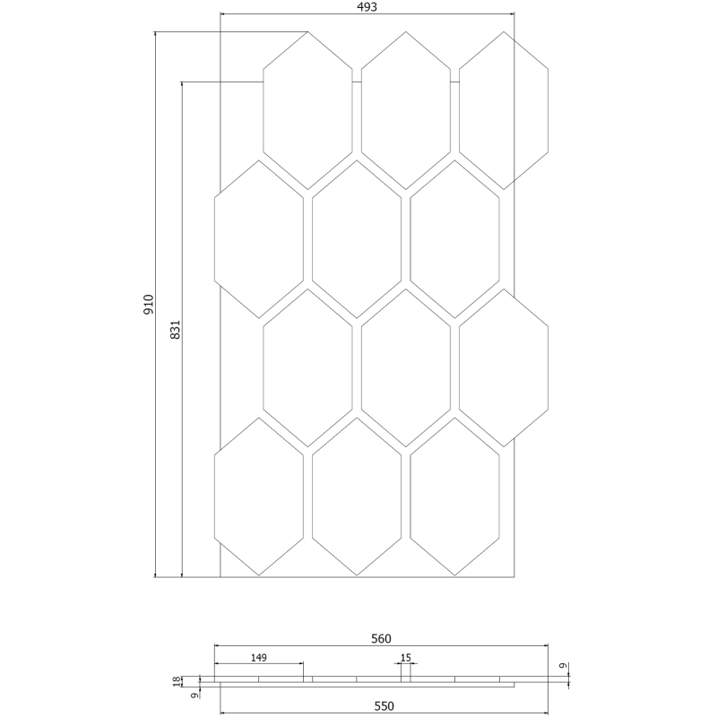 Mexen Lam-B stenové lamely 275 x 30 cm, HDF doska 4 mm, technická dyha, Pieskový Dub - S100-275307-3015-001