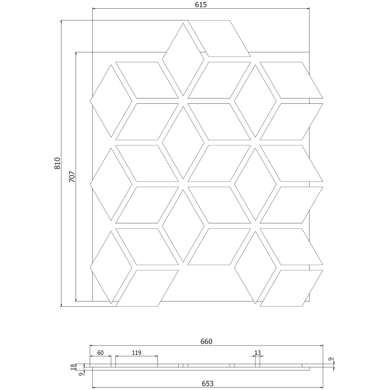 Mexen Lam-B stenové lamely 275 x 30 cm, HDF doska 4 mm, technická dyha, Pieskový Dub - S100-275307-3015-001