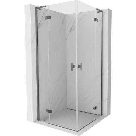 Mexen Mist-H L Duo sprchová kabína zasúvacia 80 x 80 cm, transparentná, gun metal - 8A5L-080L-080P-95-00