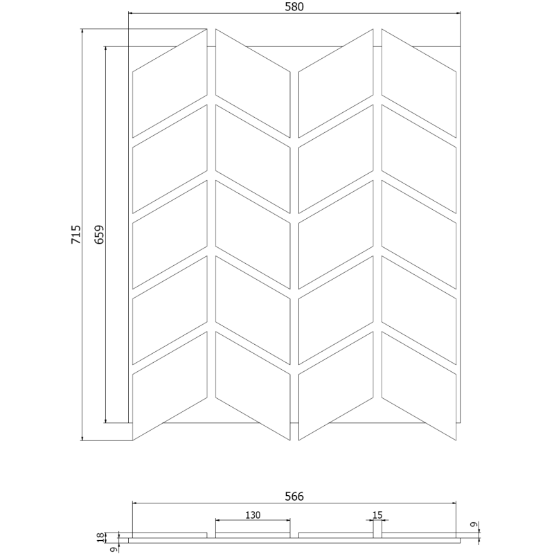 Mexen Lam-B stenové lamely 275 x 30 cm, HDF doska 4 mm, technická dyha, Pieskový Dub - S100-275307-3015-001