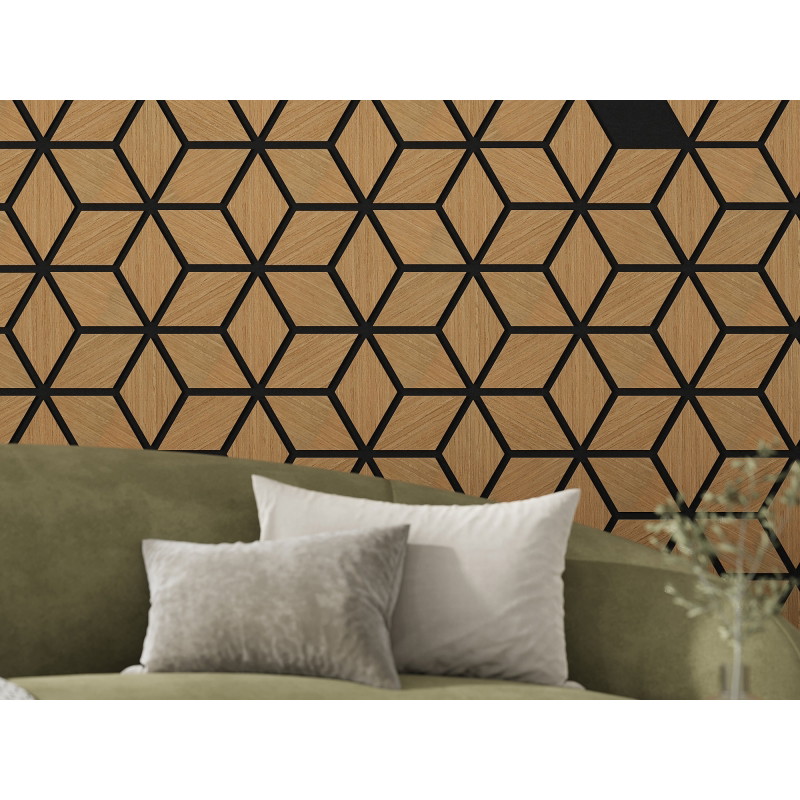 Mexen Form 02 akustický stenový panel 81 x 66 cm (4 ks), plsť 9 mm, technická dyha, Dub Classic - S111-81667-02-041