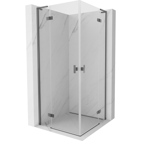 Mexen Mist-H L Duo sprchová kabína otočná 105 x 105 cm, transparentná, gun metal - 8A5L-105L-105P-95-00