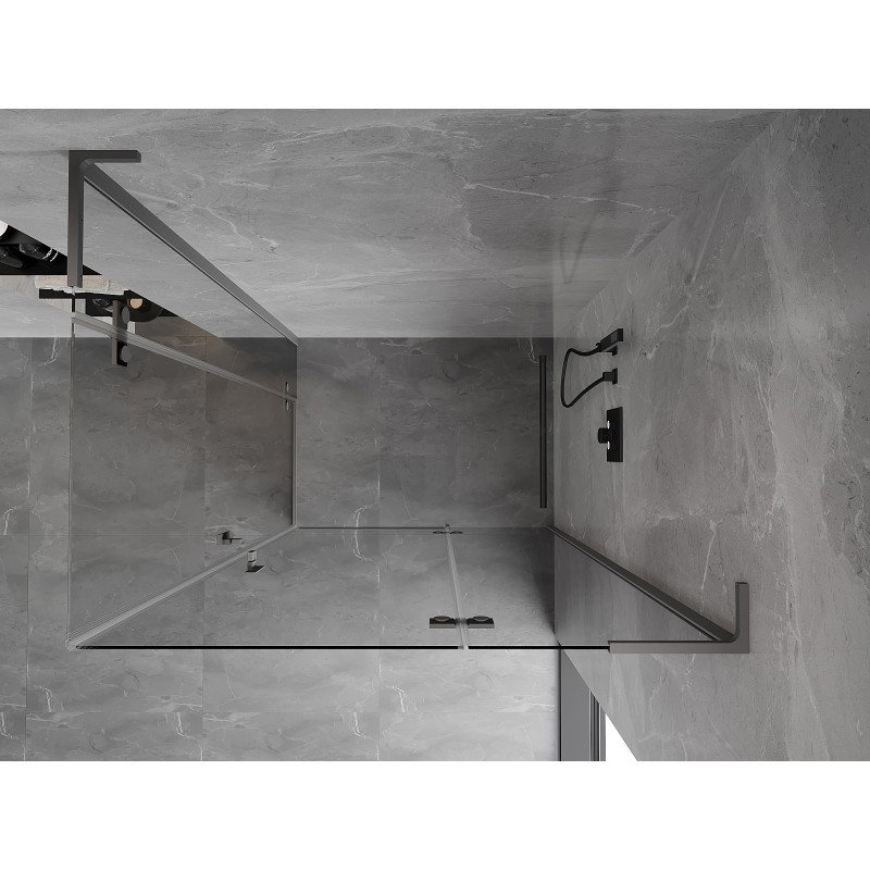 Mexen Mist-H L Duo sprchová kabína otváracia pravá 105 x 115 cm, transparentná, gun metal - 8A5L-105L-115P-95-00