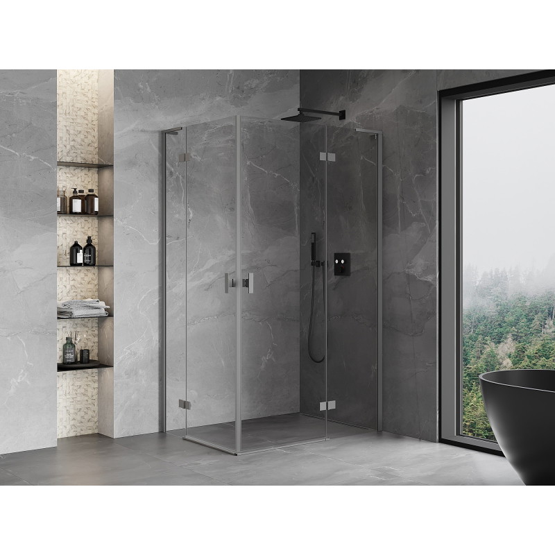 Mexen Mist-H L Duo sprchový kút výkyvný pravý 115 x 120 cm, transparentný, gun metal - 8A5L-115L-120P-95-00