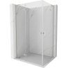 Mexen Mist-H L Duo sklopná sprchová kabína ľavá 120 x 80 cm, transparentná, brúsený nikel - 8A5L-120L-080P-97-00