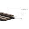 Mexen Lam-F Nano 01 akustické nástenné lišty 280 x 32,4 cm, plsť 5 mm, technická dýha, Dub Mocca - S108-280-01-045