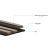 Mexen Lam-F Nano 01 akustické stenové lamely 280 x 32,4 cm, plsť 5 mm, technická dyha, Čierny Dub - S108-280-01-046