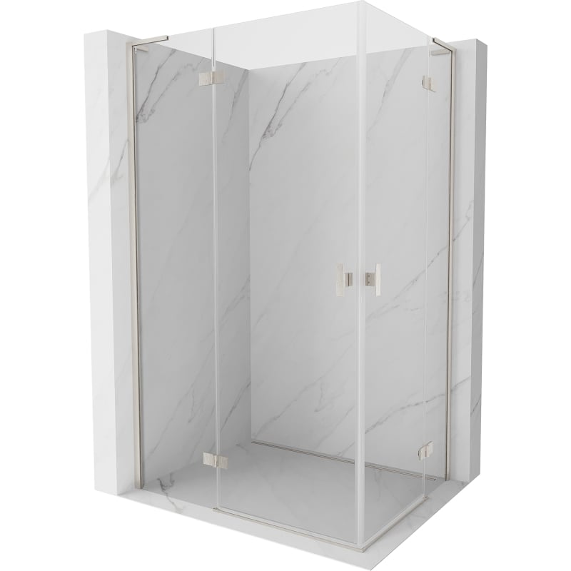 Mexen Mist-H L Duo sprchová kabína otočná ľavá 115 x 95 cm, transparentná, brúsený nikel - 8A5L-115L-095P-97-00