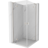Mexen Mist-H L Duo sprchový kút s otváracími dverami 120 x 120 cm, transparentný, brúsený nikel - 8A5L-120L-120P-97-00