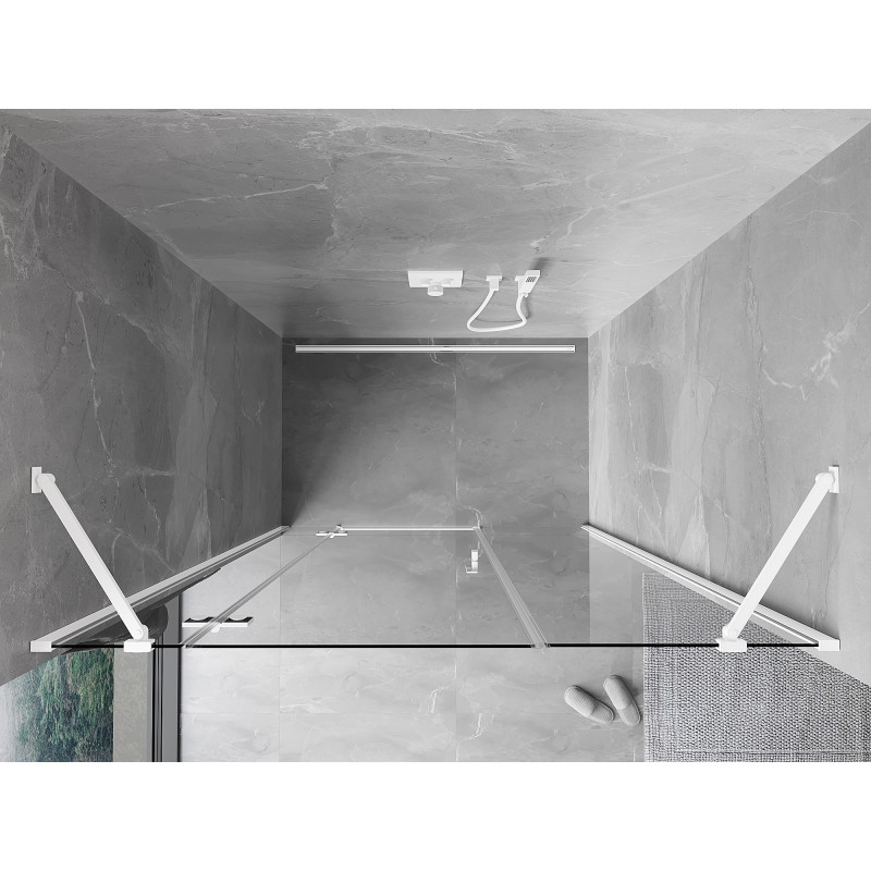 Mexen Mist-H sprchové dvere otvárateľné ľavé 125 cm, priehľadné, biele - 8A5-125-001-20-00-L