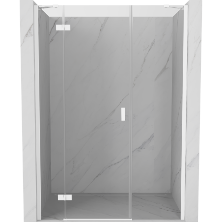 Mexen Mist-H ľavé sprchové dvere s vyklopením 135 cm, priehľadné, biele - 8A5-135-001-20-00-L