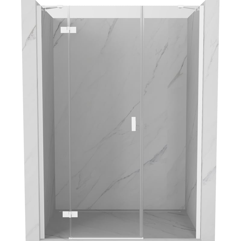 Mexen Mist-H ľavé sprchové dvere s pántmi 140 cm, transparentné, biela - 8A5-140-001-20-00-L