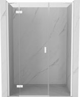 Mexen Mist-H sprchové dvere ľavé 145 cm, transparentné, biele - 8A5-145-001-20-00-L