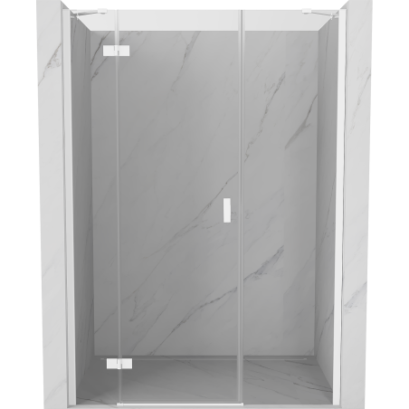 Mexen Mist-H ľavé otváracie sprchové dvere 150 cm, transparentné, biele - 8A5-150-001-20-00-L