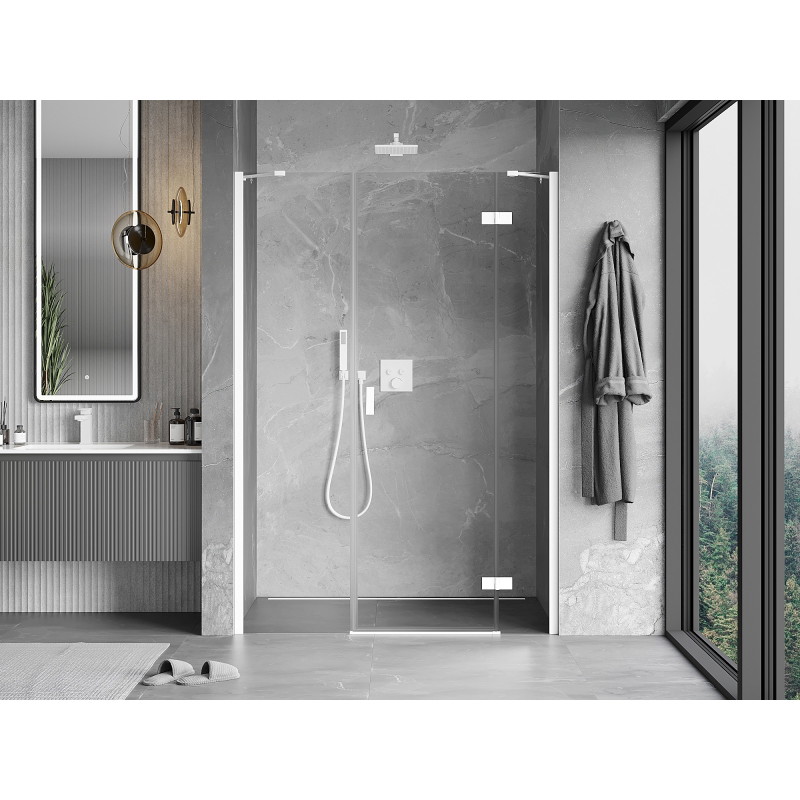 Mexen Mist-H sprchové dvere pravé 150 cm, priehľadné, biele - 8A5-150-001-20-00-P