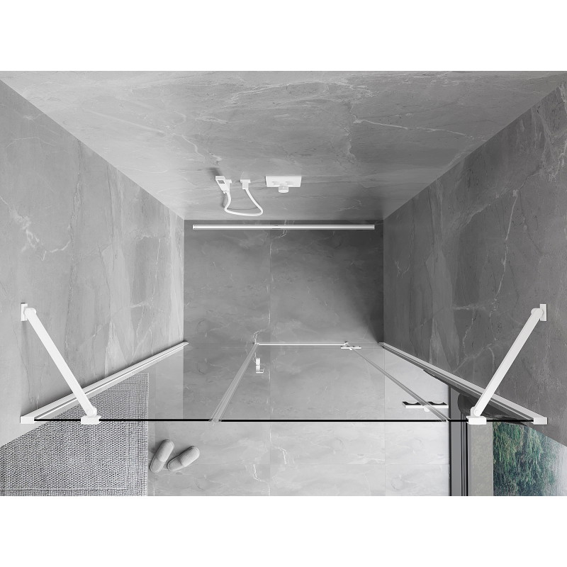 Mexen Mist-H sprchové dvere pravé 150 cm, priehľadné, biele - 8A5-150-001-20-00-P