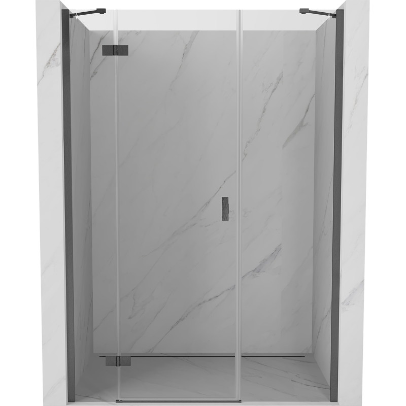 Mexen Mist-H otváracie sprchové dvere ľavé 140 cm, transparentné, brúsená šedá gun - 8A5-140-001-66-00-L
