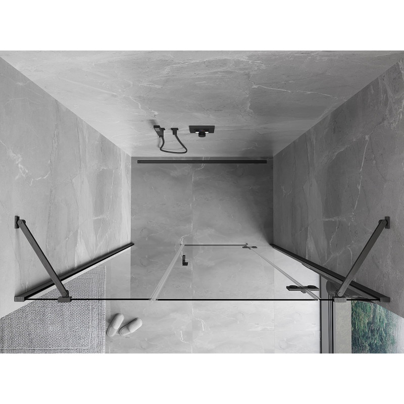 Mexen Mist-H sprchové dvere pravé 155 cm, transparentné, brúsená pištoľová sivá - 8A5-155-001-66-00-P